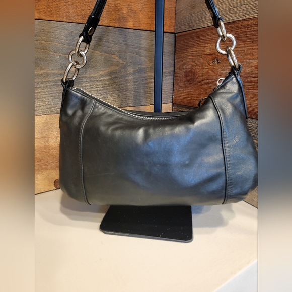 Coach Black Leather Poppy Shoulder Bag - Picture 4 of 7